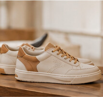 Illustrative close-up of neutral-toned shoes
